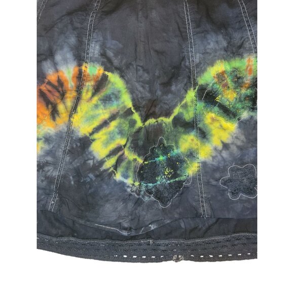 Tie Dye Skirt Embroidery Details Mini Short Festival Rave Party‎ - Picture 4 of 6